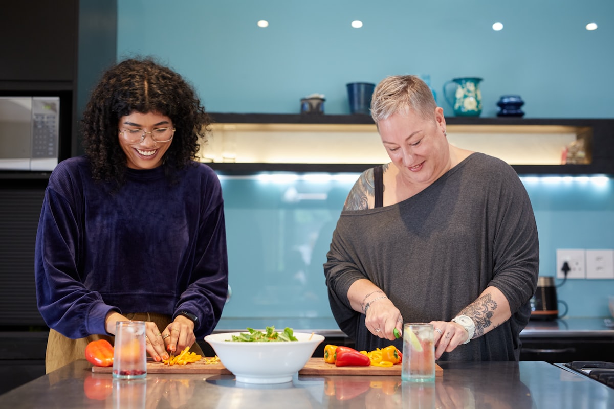 Women of diverse backgrounds enjoying a healthy meal together